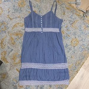 Blue linen dress
